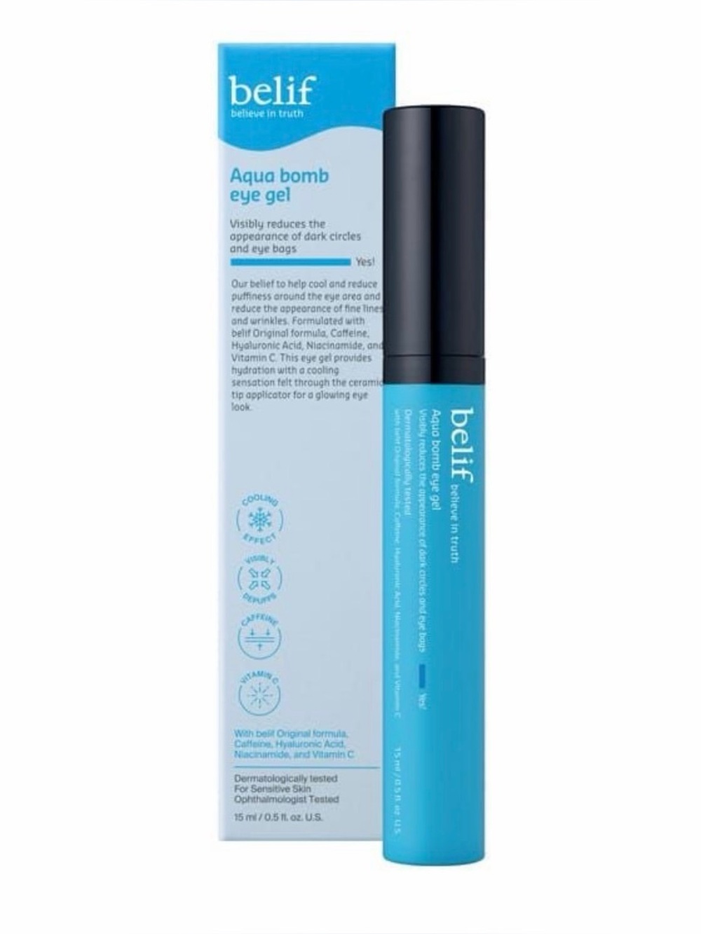 belif Aqua Bomb Cooling Eye Gel 15mL /0.5 fl oz Korean Skincare Made In Korea